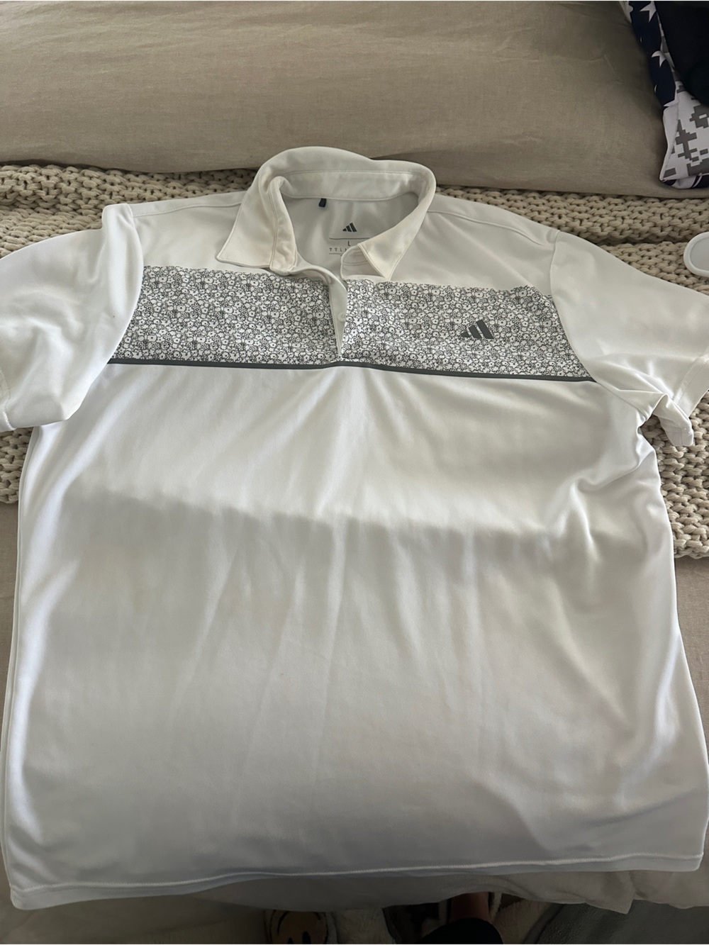 Adidas White Golf Polo